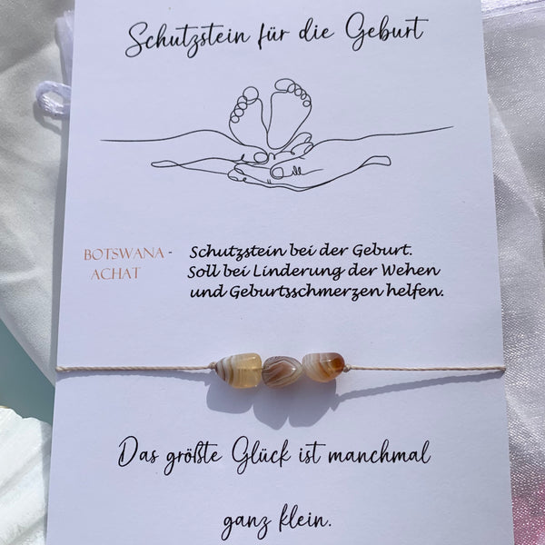 Schwangerschaft Geburt Schutzarmband personalisiert Pregnancy Armband Botswana Achat Edelsteine #23