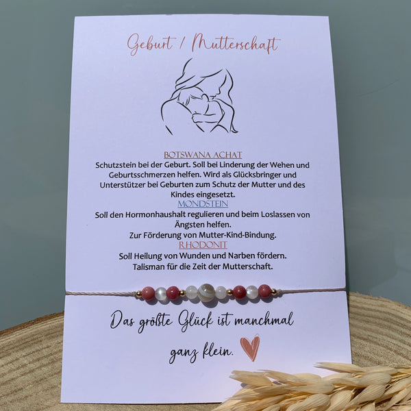 GEBURT MUTTERSCHAFT Schutzstein • Edelstein Armband