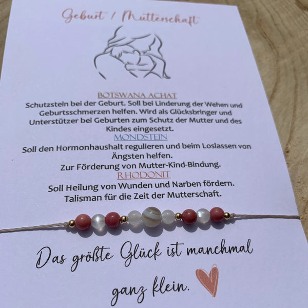 GEBURT MUTTERSCHAFT Schutzstein • Edelstein Armband