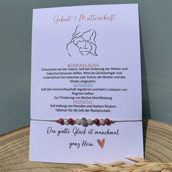 GEBURT MUTTERSCHAFT Schutzstein • Edelstein Armband