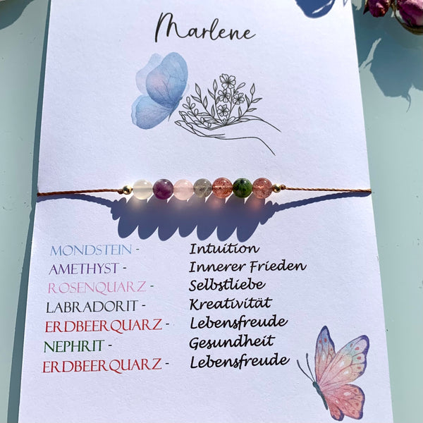 Dein Name als Edelsteinarmband | Kristallarmband | Gestalte dein Armband mit Kristallen