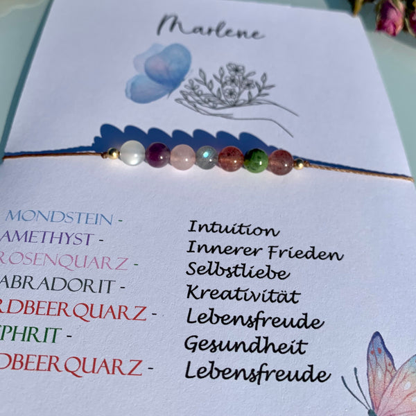 Dein Name als Edelsteinarmband | Kristallarmband | Gestalte dein Armband mit Kristallen