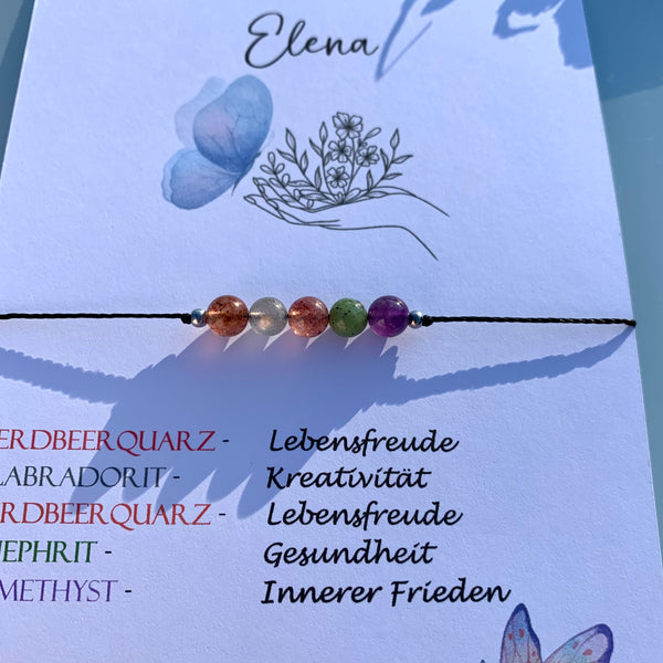 Dein Name als Edelsteinarmband | Kristallarmband | Gestalte dein Armband mit Kristallen