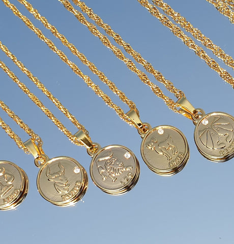 Sternzeichen medaillon Kette aus Edelstahl