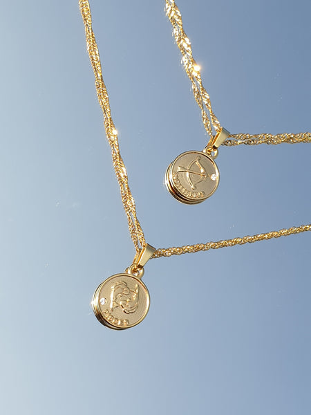 Sternzeichen medaillon Kette aus Edelstahl