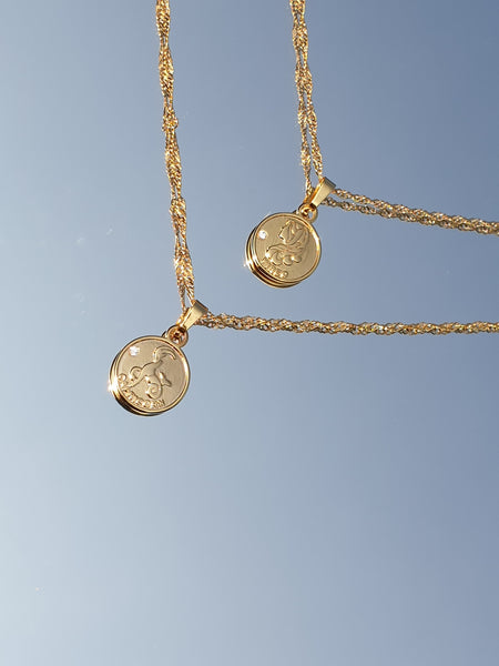 Sternzeichen medaillon Kette aus Edelstahl
