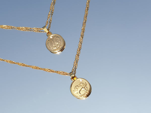 Sternzeichen medaillon Kette aus Edelstahl