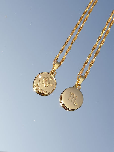 Sternzeichen medaillon Kette aus Edelstahl