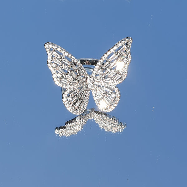 Ensemble bague et boucles d'oreilles Papillon