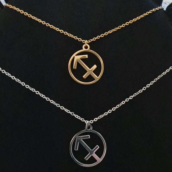 Sternzeichen Symbole Kette aus Edelstahl - groß