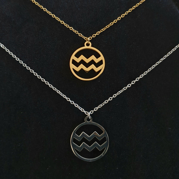 Sternzeichen Symbole Kette aus Edelstahl - groß