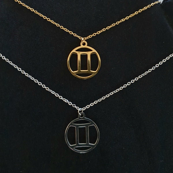 Sternzeichen Symbole Kette aus Edelstahl - groß