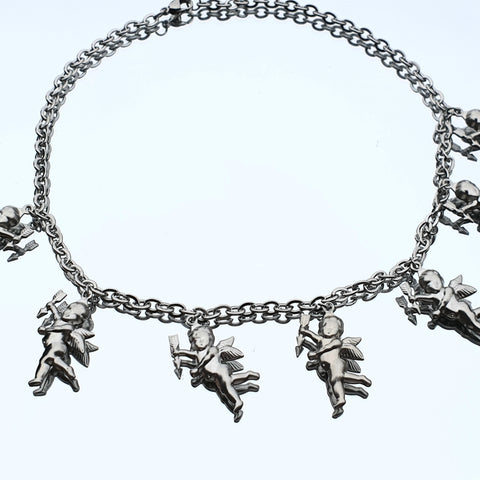 Chaîne ras du cou en acier inoxydable en acier inoxydable avec pendentif ange