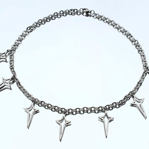 Chaîne ras de cou en acier inoxydable en acier inoxydable avec pendentif croix