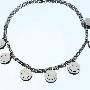 Chaîne ras de cou en acier inoxydable en acier inoxydable avec pendentif smiley emoji