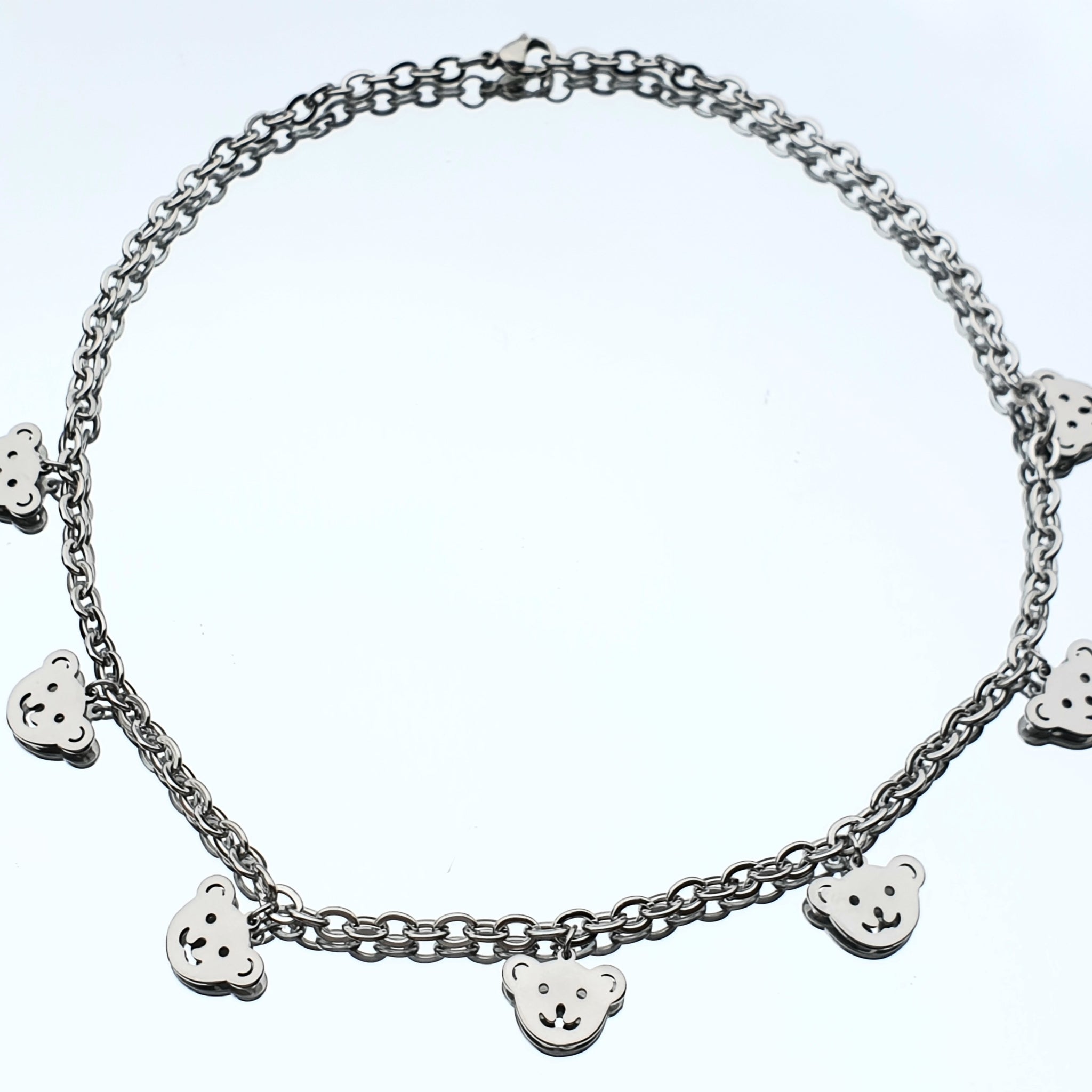 Chaîne ras du cou en acier inoxydable en acier inoxydable avec pendentif ours