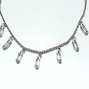 Chaîne ras du cou en acier inoxydable en acier inoxydable avec pendentif à épingles