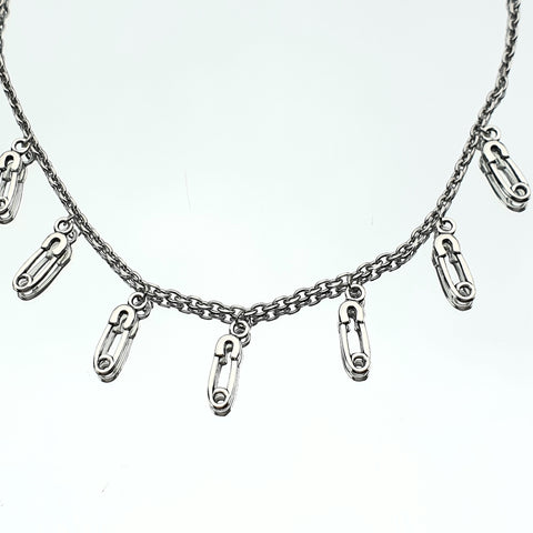 Chaîne ras du cou en acier inoxydable en acier inoxydable avec pendentif à épingles