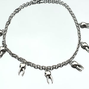 Chaîne ras du cou en acier inoxydable en ACIER INOXYDABLE avec pendentif dents
