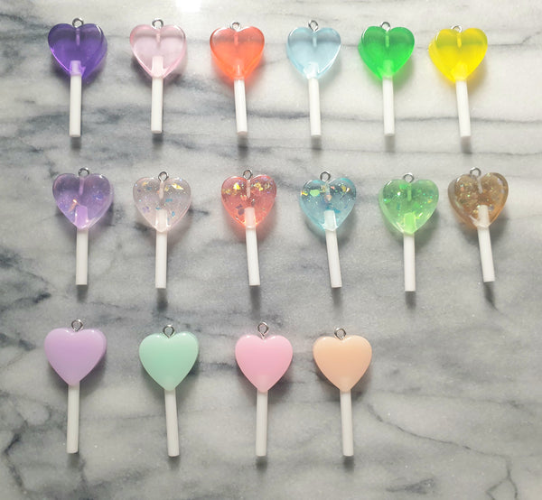 Edelstahl Kette mit Herz Lolly Anhänger