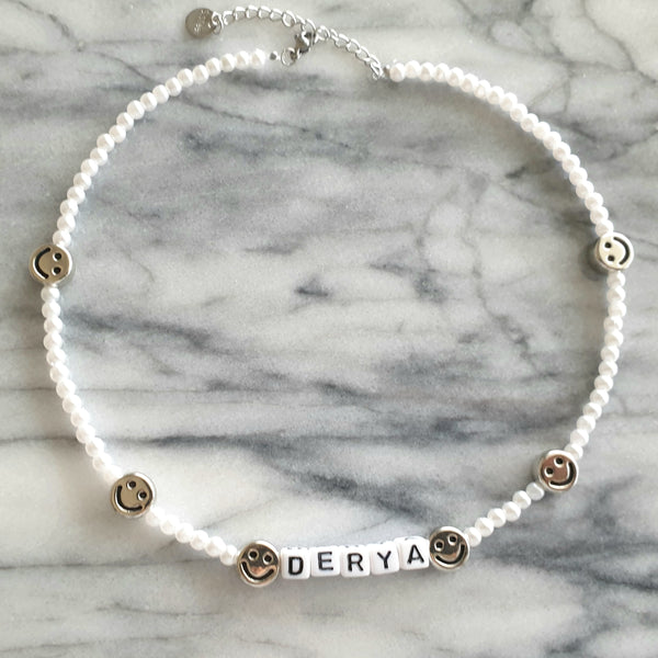 Glasperlenkette Namenskette Choker