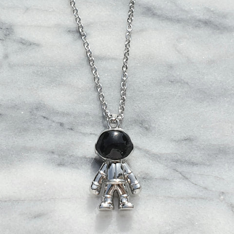 Collier astronaute en ACIER INOXYDABLE