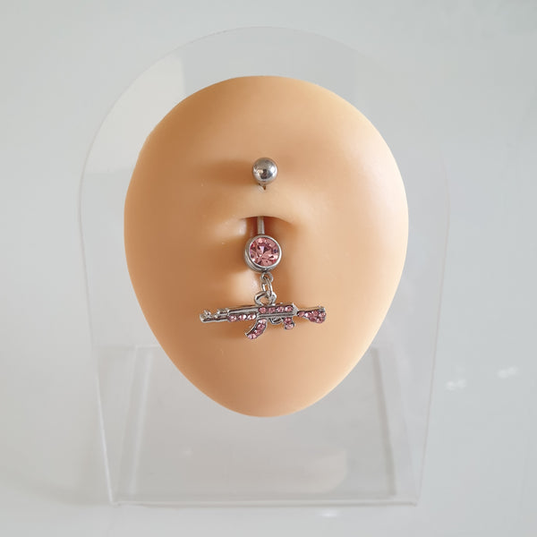 Piercing nombril en acier chirurgical 316L avec AK 47