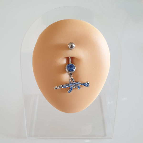 Piercing nombril en acier chirurgical 316L avec AK 47
