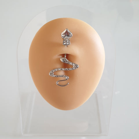 Piercing nombril en acier chirurgical 316L -Serpent-