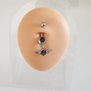 Bauchnabelpiercing aus 316L Chirurgenstahl mit Herz