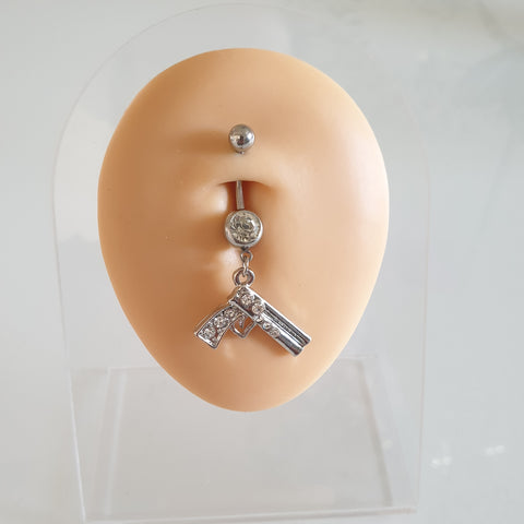Piercing nombril en acier chirurgical 316L avec pistolet