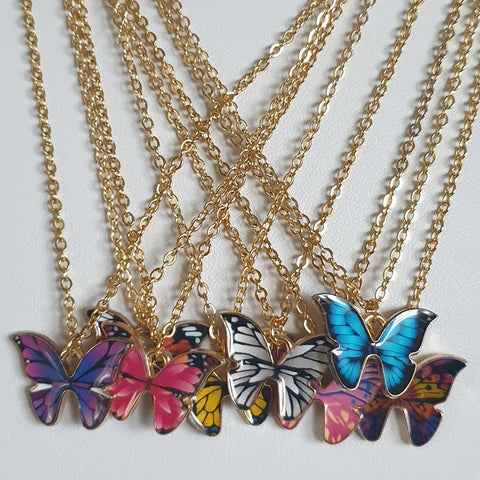 Fantasy butterfly - Halsketten aus Edelstahl in verschiedene Farben