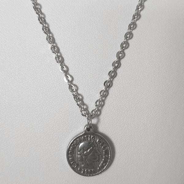 Medallion - Kette aus Edelstahl mit Münze