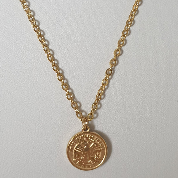 Medallion - Kette aus Edelstahl mit Münze