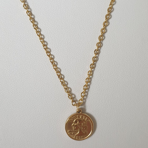 Medallion - Kette aus Edelstahl mit Münze