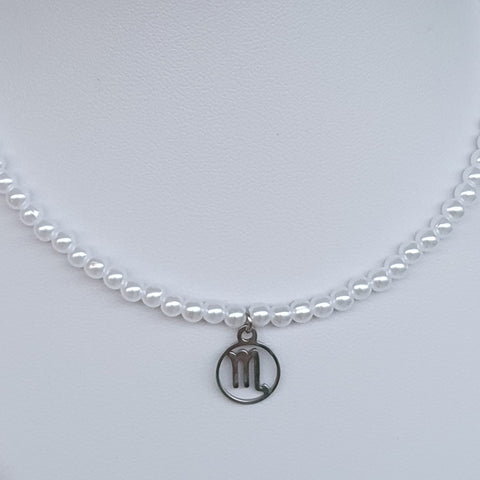 Perlenkette Sternzeichen Symbole Kette - 4 mm