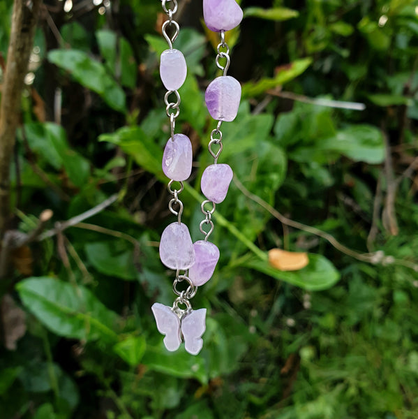 Naturstein Heilstein AMETHYST Halskette mit Natursteinen und Edelstahl