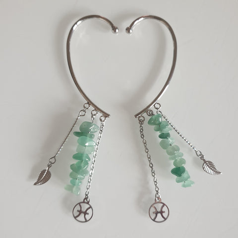 Earcuffs (2 Stück)  925er Silber versilbert - Zodiac