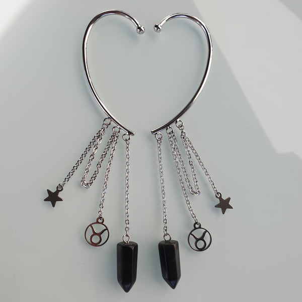 Earcuffs (2 Stück)  925er versilbert mit Energiespitze - Sternzeichen Stern
