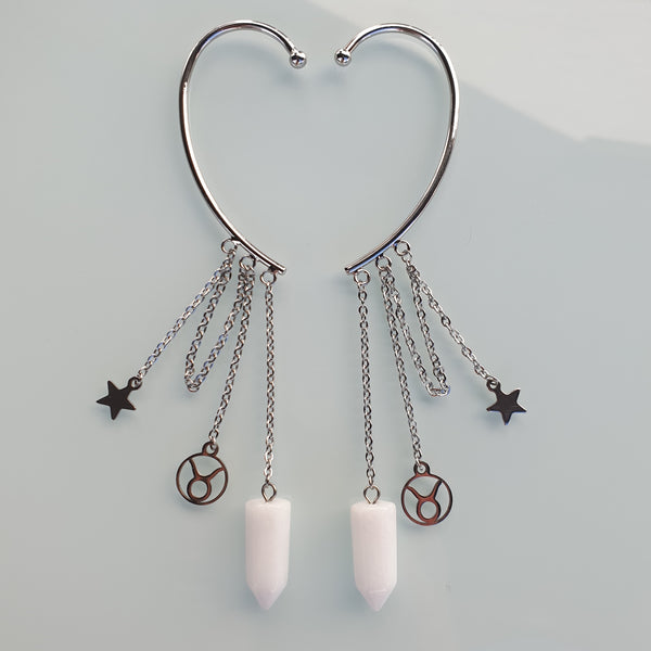 Earcuffs (2 Stück)  925er versilbert mit Energiespitze - Sternzeichen Stern