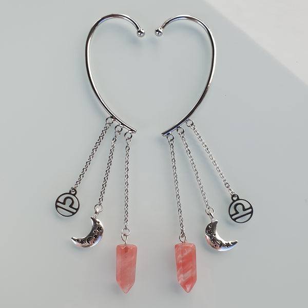 Earcuffs (2 Stück)  925er versilbert mit Energiespitze - Sternzeichen Mond