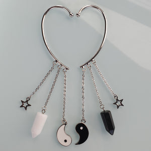 Öronmuddar (2 delar) 925 silverpläterade - Yin Yang energispets