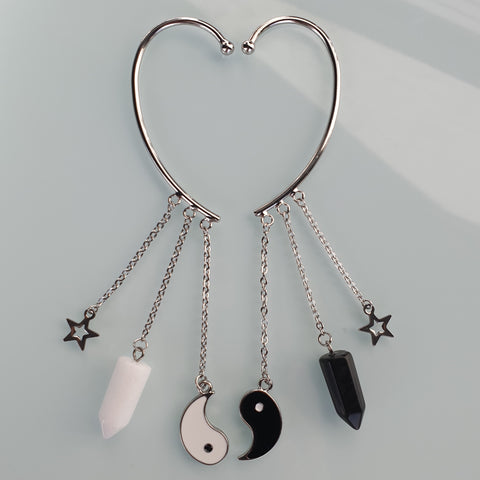 Earcuffs (2 Stück)  925er versilbert - Energiespitze Yin Yang