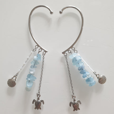 Earcuffs (2 Stück)  925er versilbert - Ocean