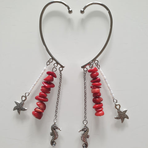 Earcuffs (2 Stück)  925er versilbert - Korallenriff