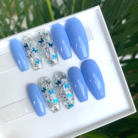 RTS - Papillon Bleu dans Ballerine XLong (XXS)